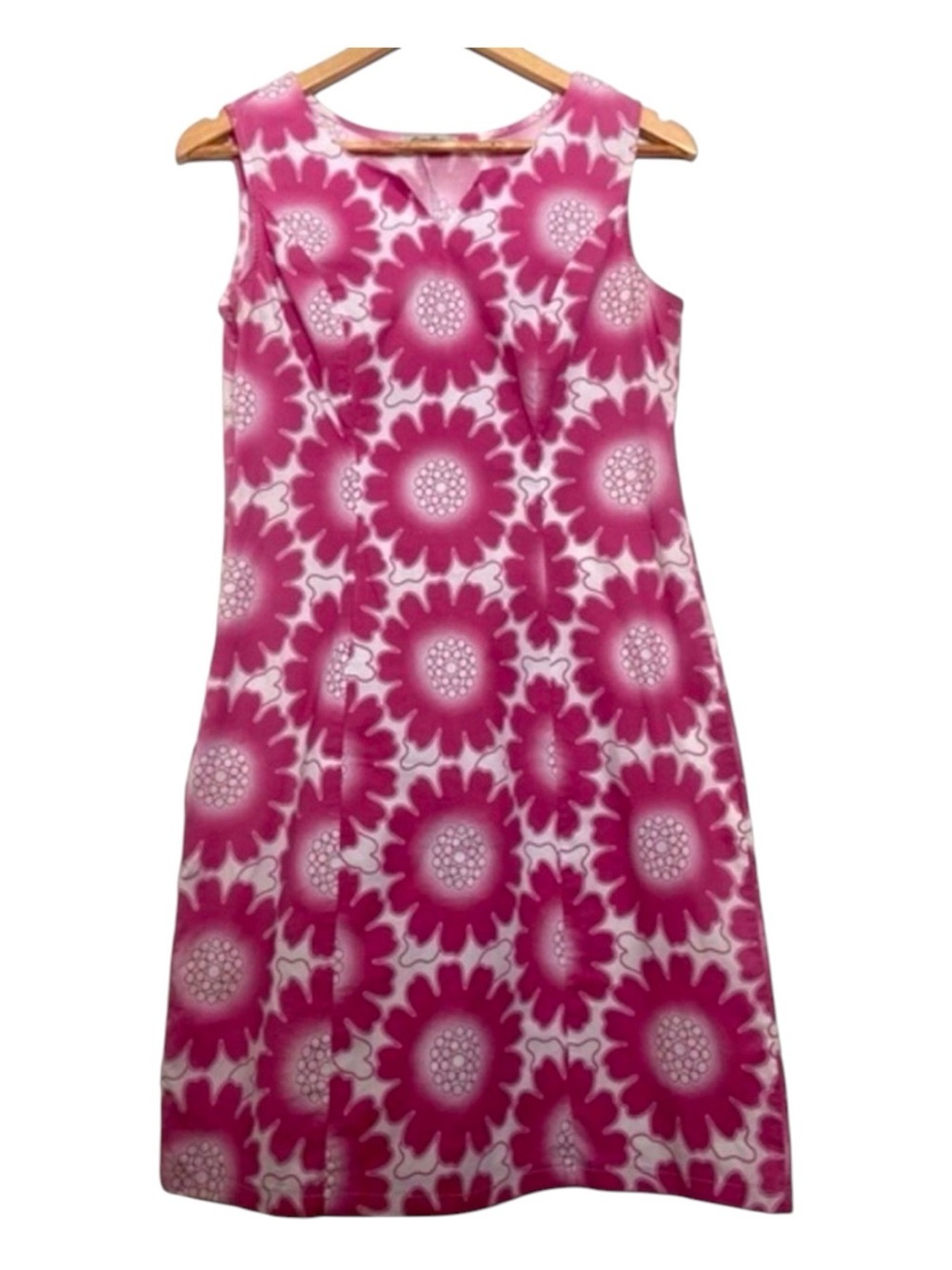 Chiao Ciao dress cotton sleeveless pink white summer Spring dress floral stretch